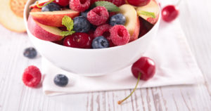 Bowl of fruit on table