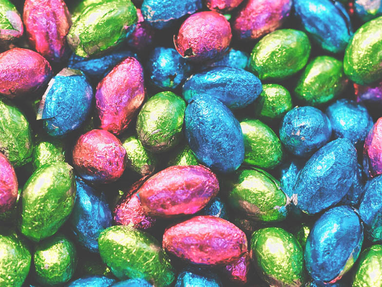 close up chocolate easter candy
