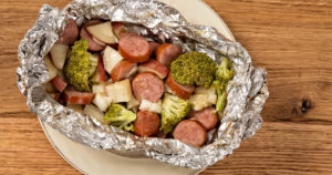 Sausage Potato and Broccoli Foil Packet