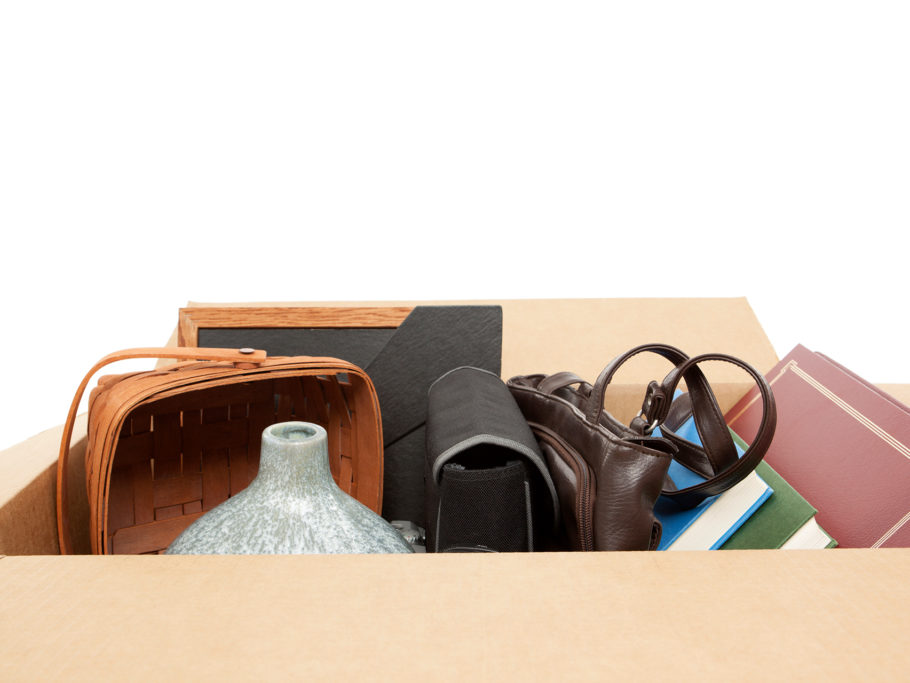 Household Items in Cardboard Box: Relocation or Yard Sale