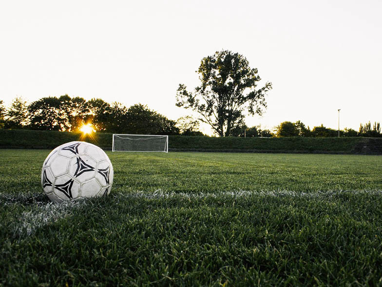 Soccer ball in field