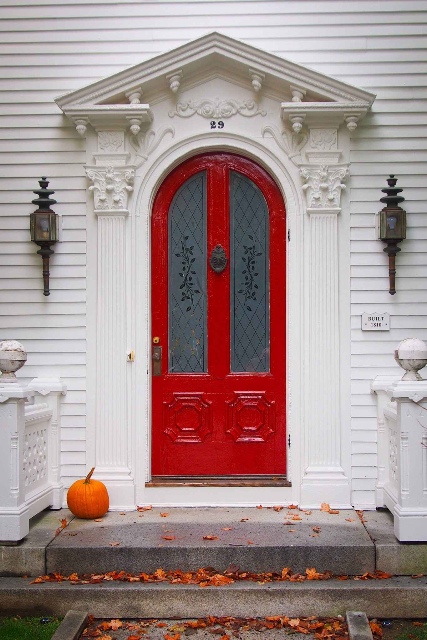 Front door painted red