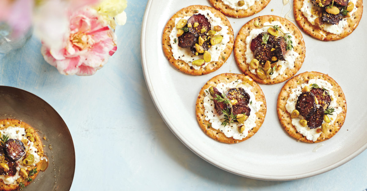 Pickled Fig, Pistachio, and Ricotta Canapés - American Lifestyle Magazine