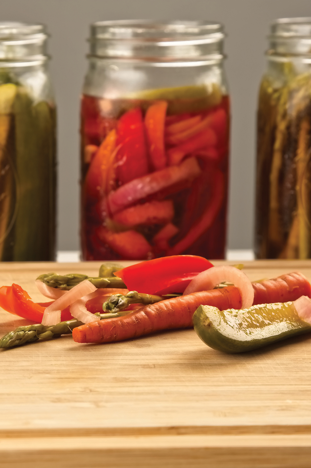Variety of pickled vegetables