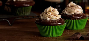 Chocolate Irish stout cupcakes with bailey's frosting
