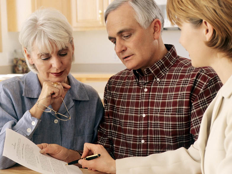 older couple looking at house options