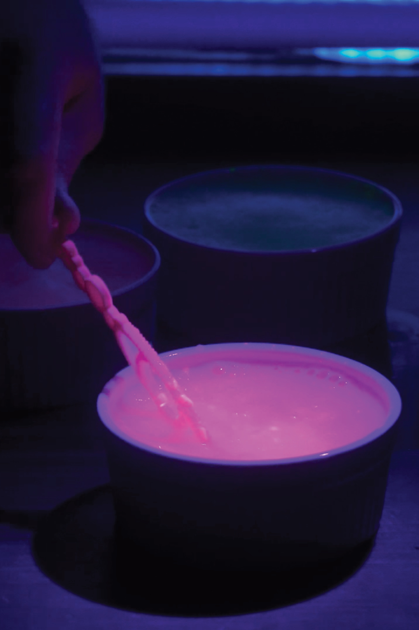 Pink glow in the dark bubbles