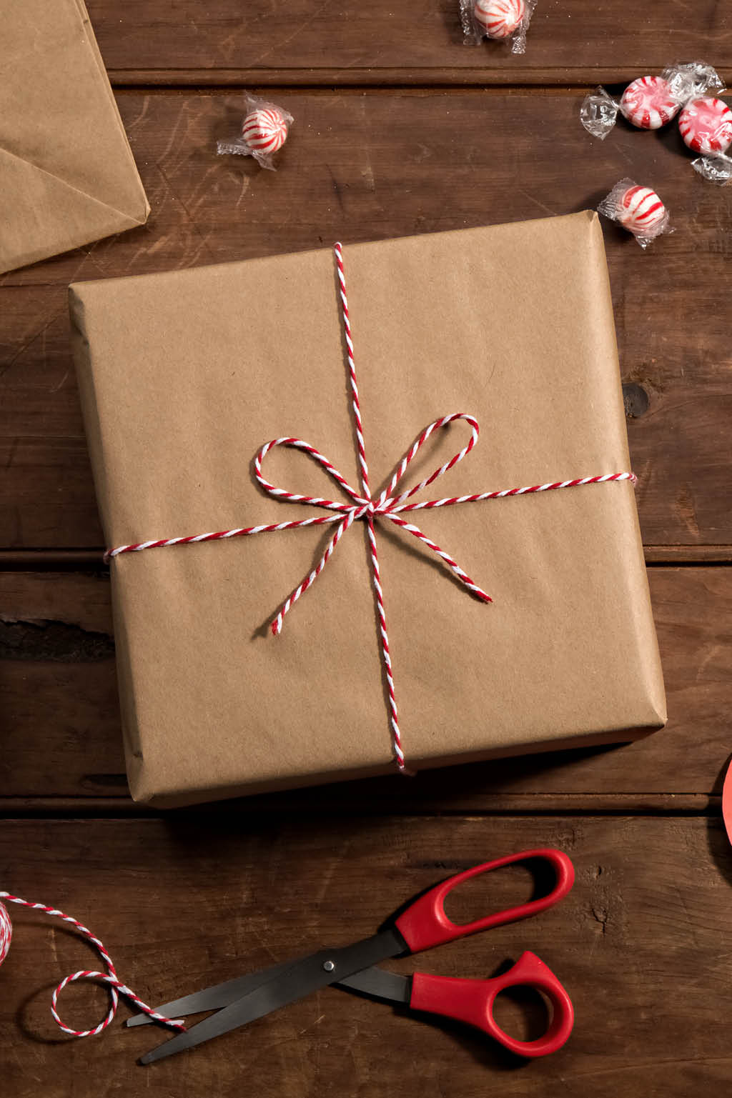 Handcrafted Simple Gift Wrapping Parchment Paper Stock Photo