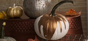 Metallic painted pumpkins
