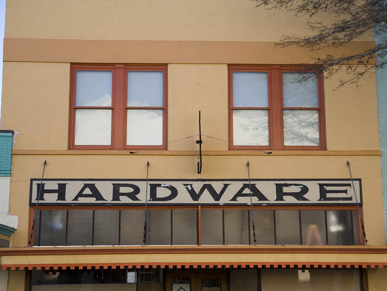 front of a hardware store