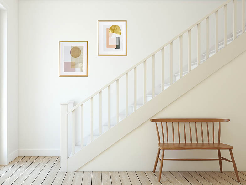 artwork on staircase wall