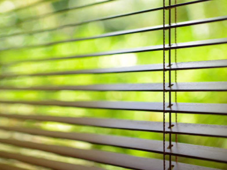 close up window blinds