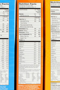 Colorful Cereal Boxes with Nutrition Labels