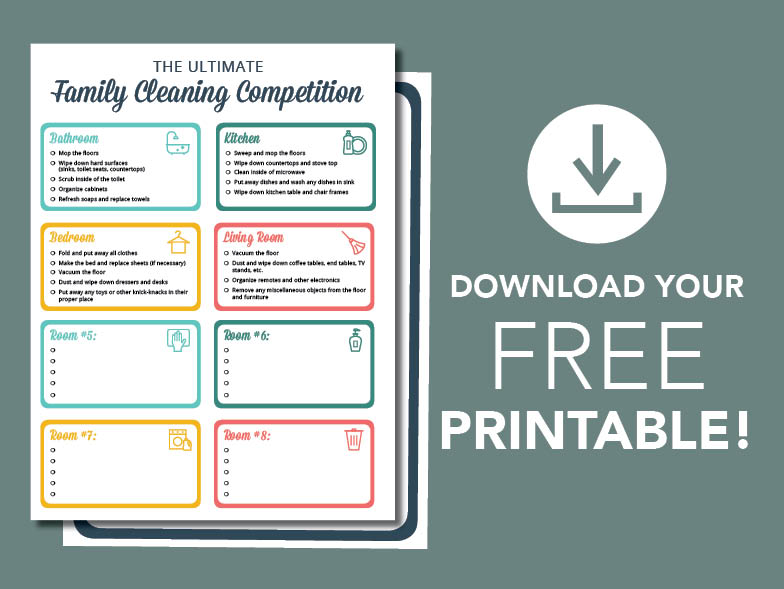 Click here to download the free cleaning printable