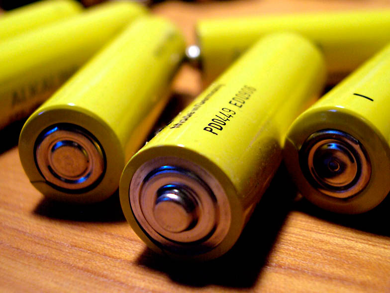 Closeup of batteries