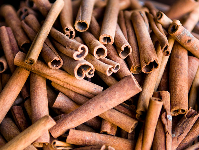 Pile of cinnamon sticks