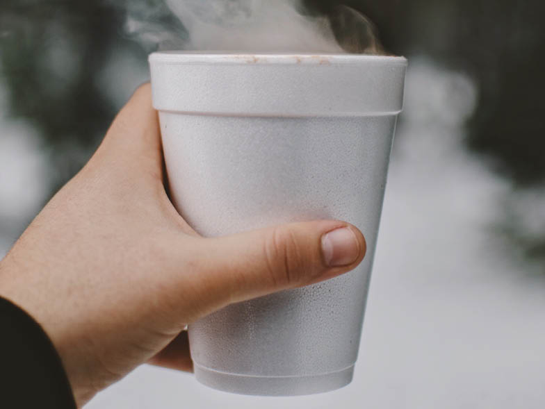 Styrofoam coffee cup