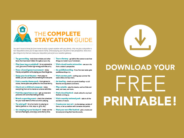 Printable staycation guide