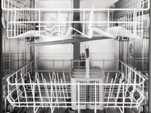 Inside of dishwasher