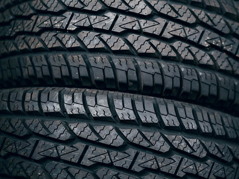 Closeup image of car tires