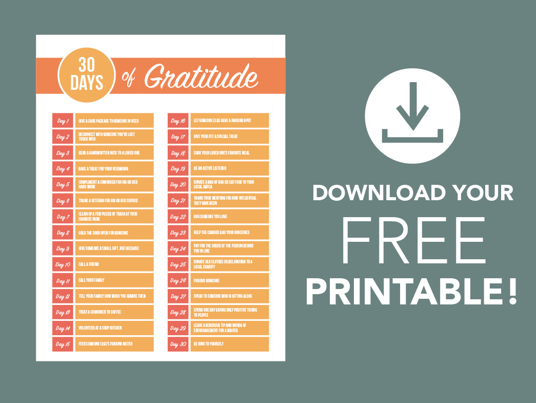 Printable gratitude list