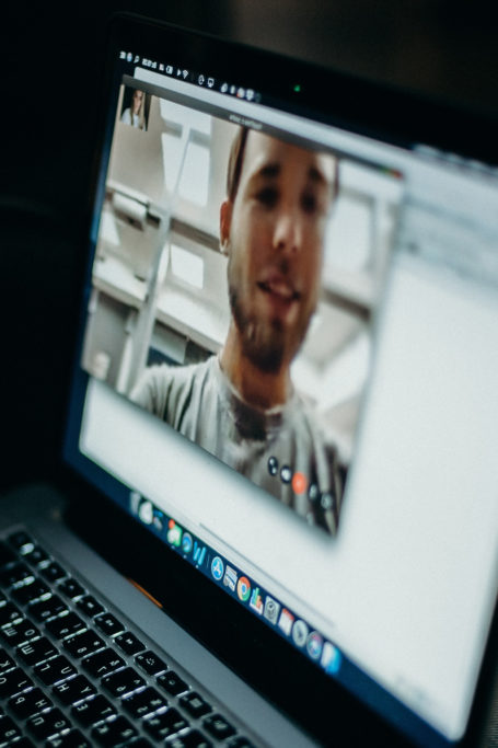 video chatting on computer