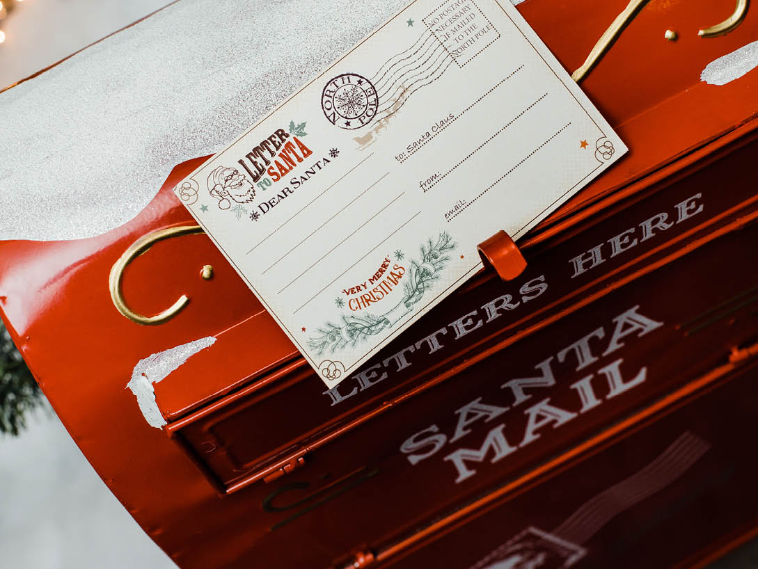 close up of santa's mailbox