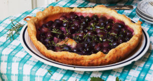 grape and rosemary tart