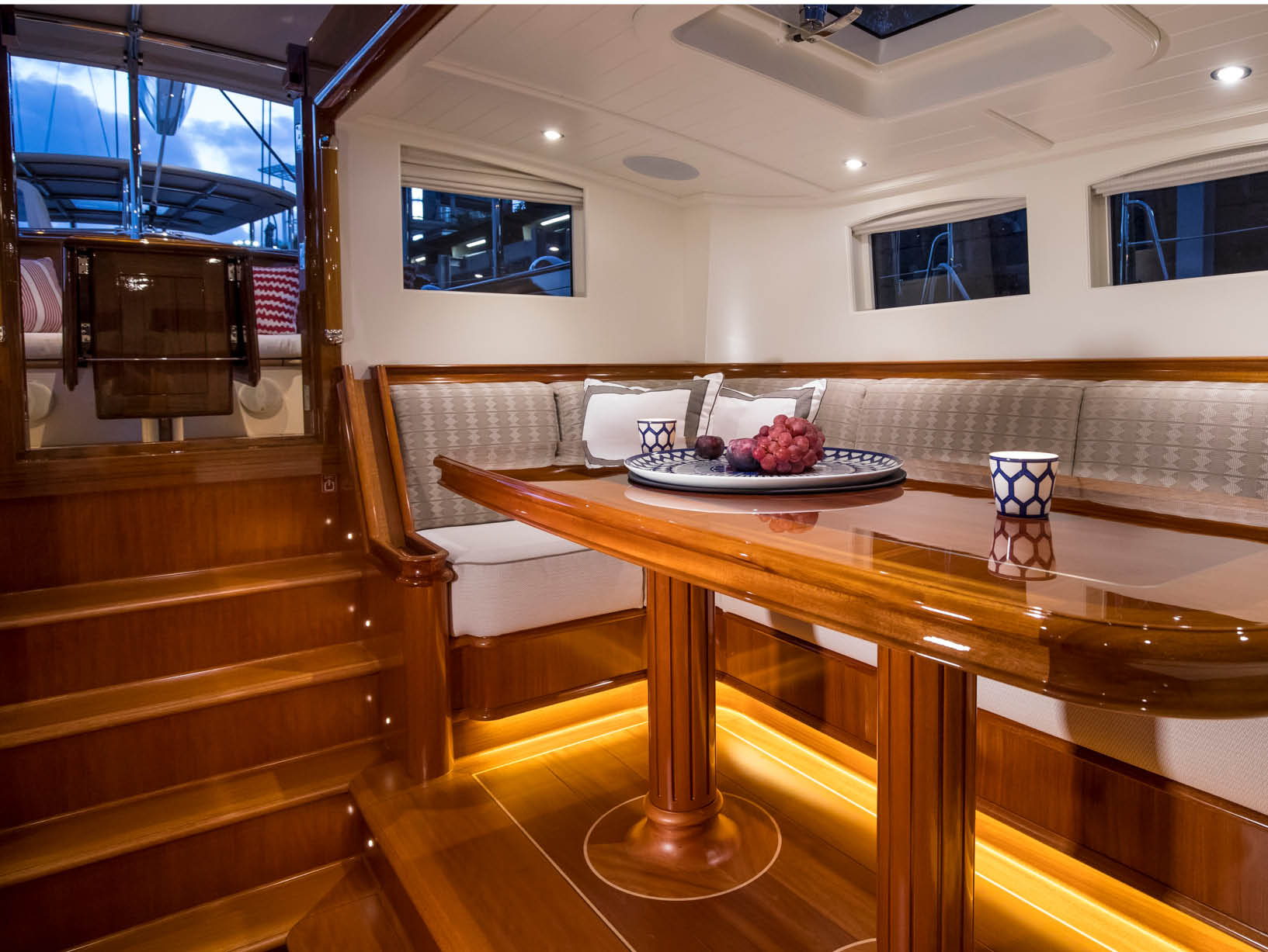 inside dining area on yacht