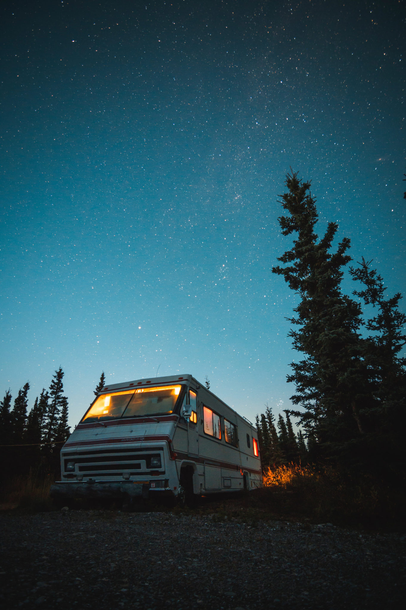 RV in the woods
