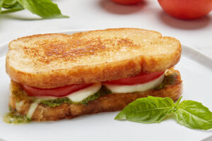 Grilled Pesto and Mozzarella Sandwich from Simple Food 4 You by Alexandra Johnsson.