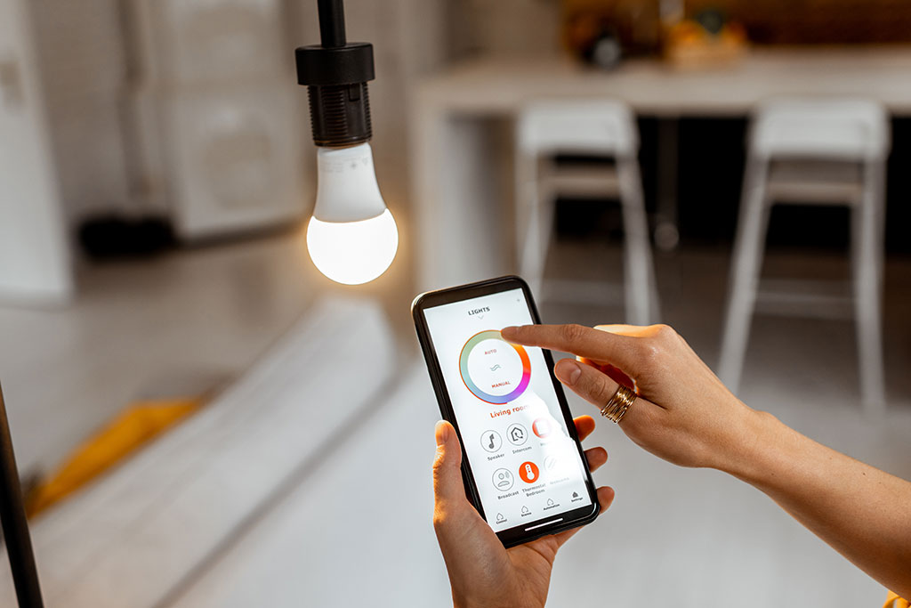 Smart device to turn on light