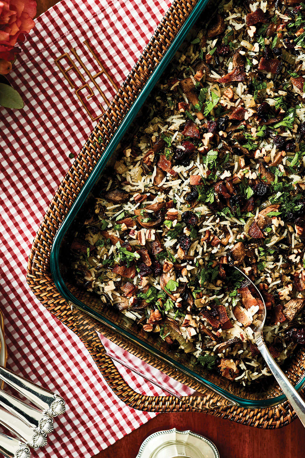 Wild Rice with Mushrooms, Pecans, and Cranberries from Occasions to Celebrate by Alex Hitz
