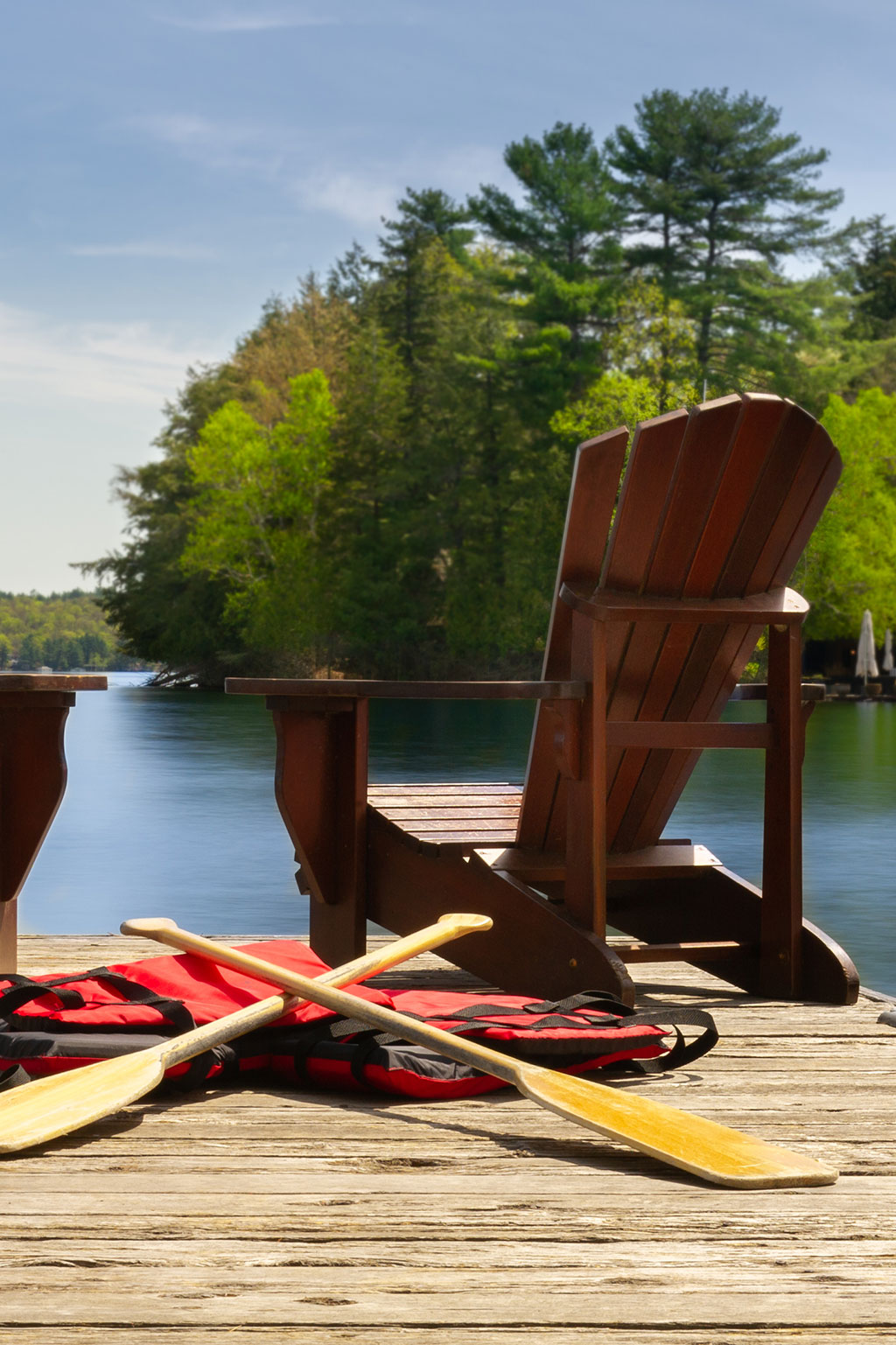 Lake chairs on dock
