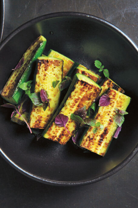 Charred Cucumber and Shiso Quick Pickles