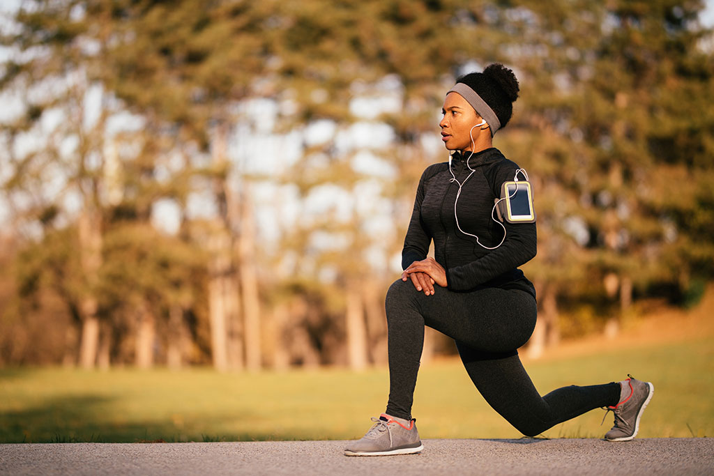 Woman stretching