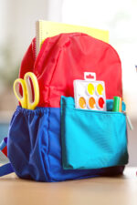 Backpack with school supplies